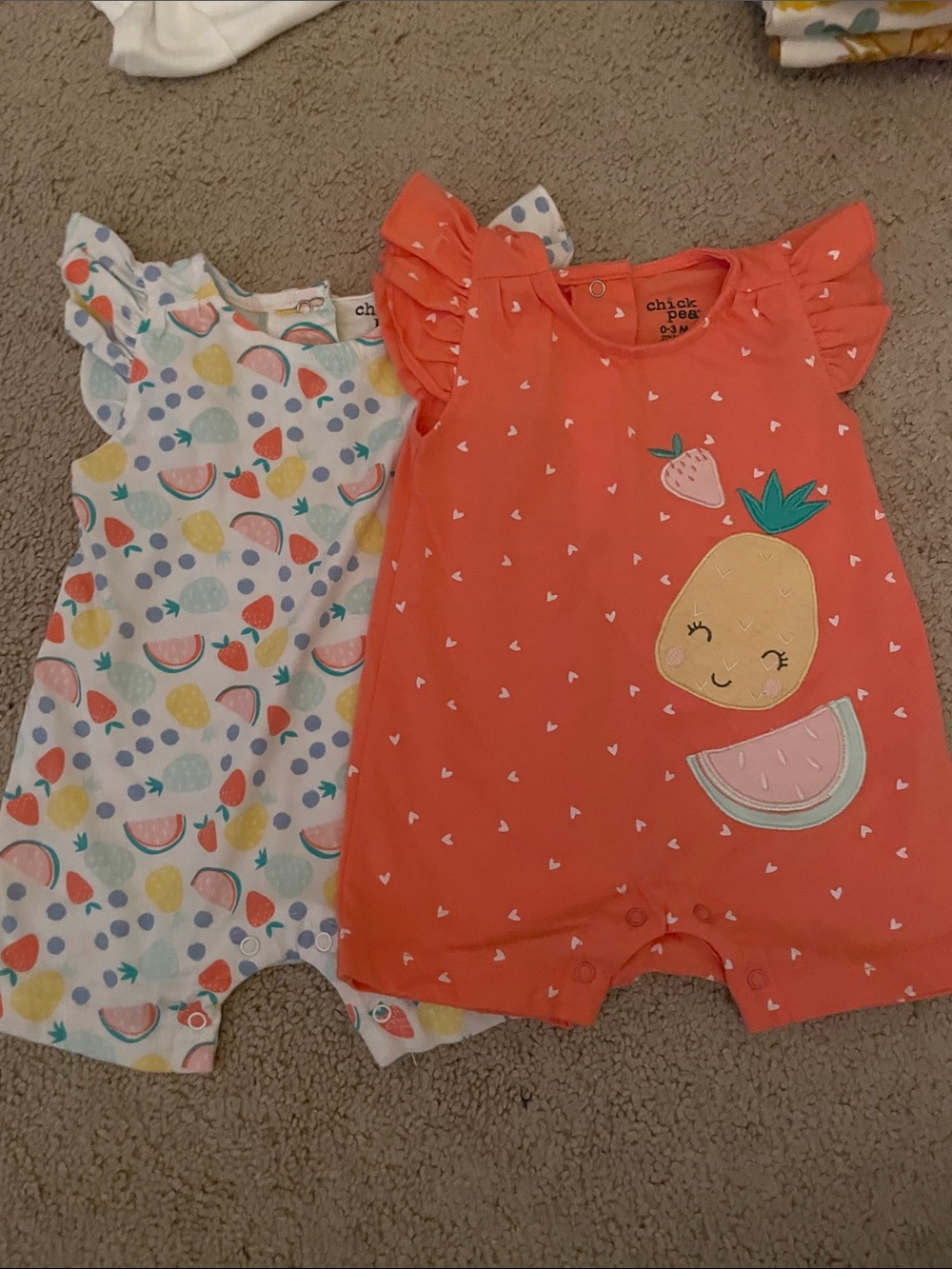 Set of 2 chick pea Rompers